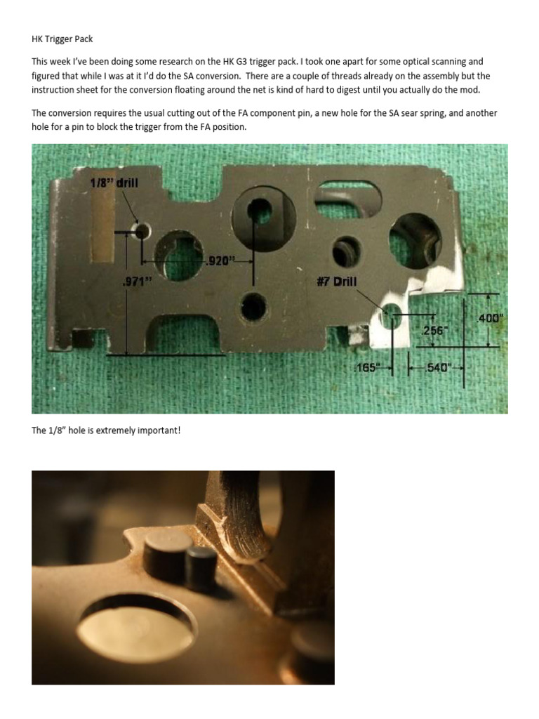 HK G3 Trigger Pack Modification Guide | PDF | Trigger (Firearms ...