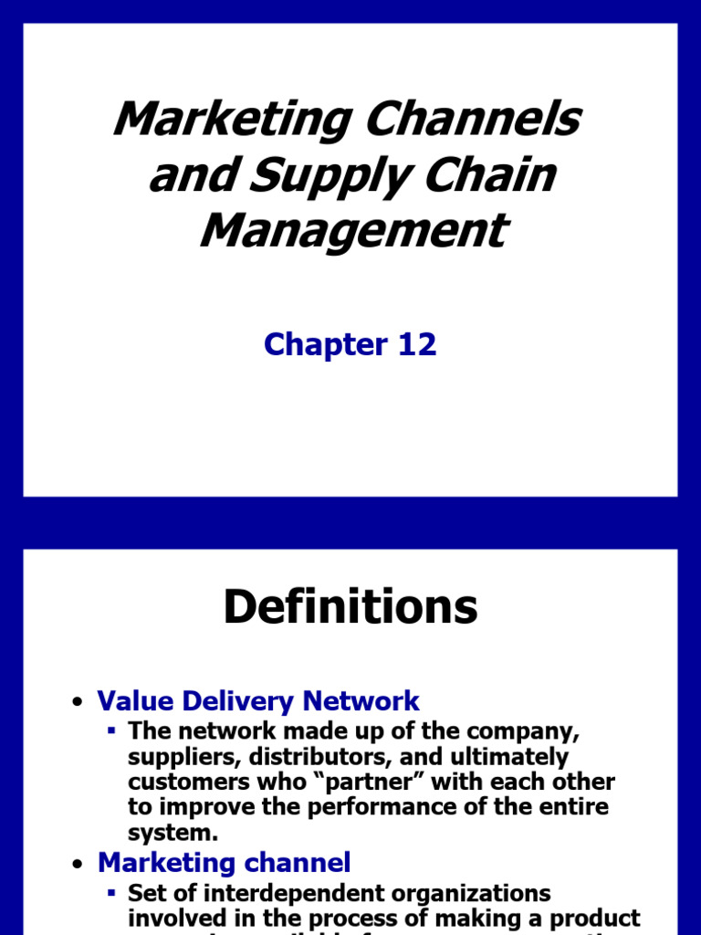 Marketing Channels & Supply Chain Insights | PDF | Marketing | Logistics