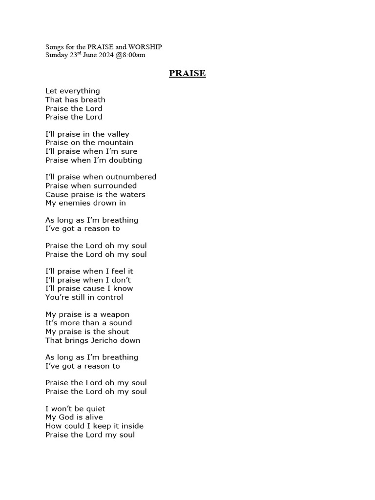 Songs of Praise and Worship | PDF | Glory (Religion) | Angel