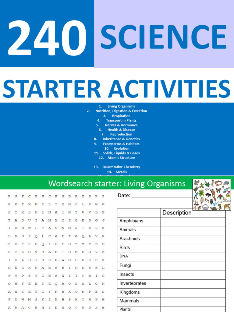 Science Starter Activities Guide | PDF | Chemical Bond ...