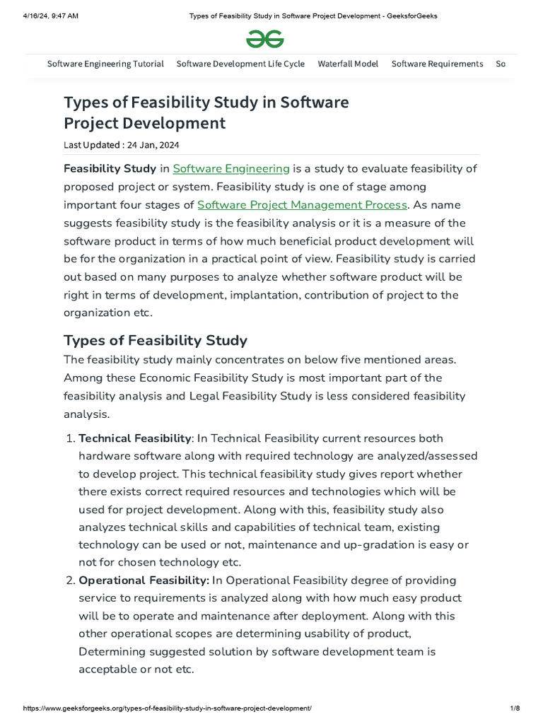 Types Of Feasibility Study Pdf