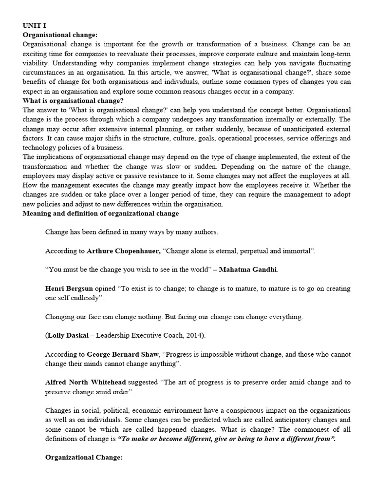 Understanding Organizational Change | PDF | Leadership | Change Management