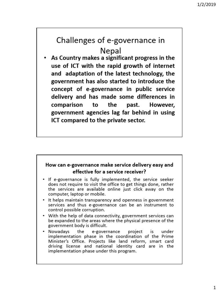 E-Governance Challenges in Nepal | PDF | Information And Communications ...