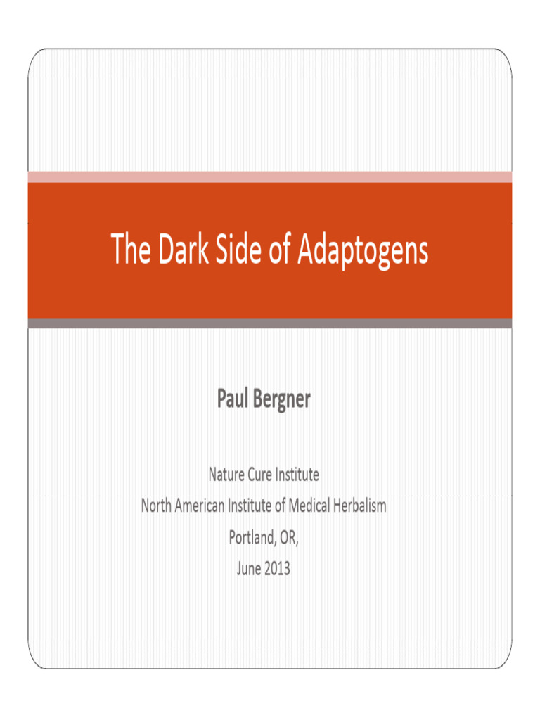 The Dark Side of Adaptogens | PDF | Occupational Burnout | Adrenal Gland