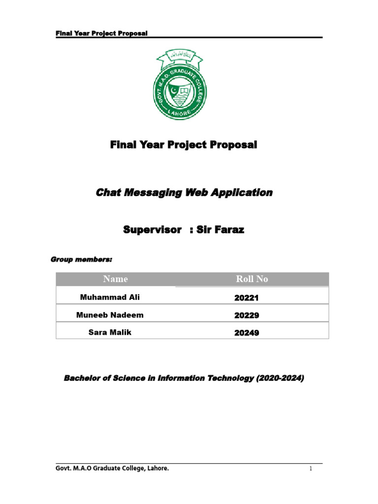 Fyp Project Proposal | PDF | Instant Messaging | Mobile App