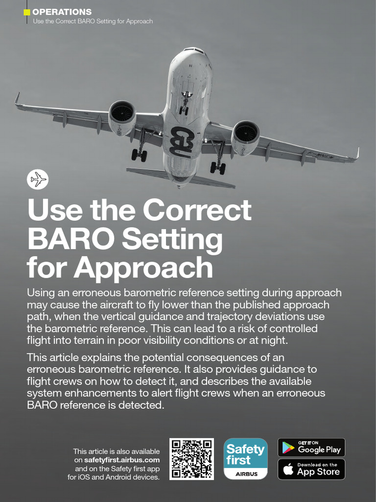 Correct BARO Setting for Safe Approaches | PDF | Aviation Safety | Aircraft