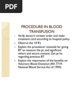 Procedure in Blood Transfusion