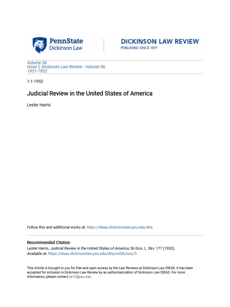 Judicial Review in The United States of America PDF Supreme Court Judicial Review in The United States of America PDF Supreme Court