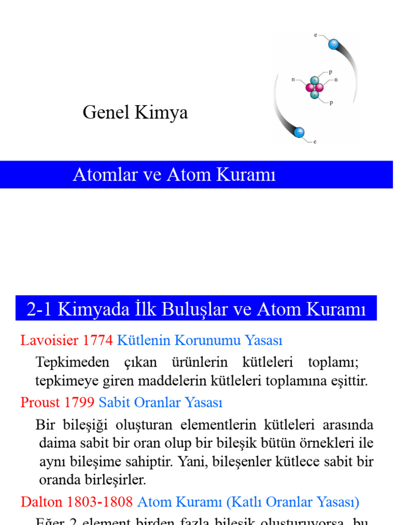 Atomlar Ve Atom Kuramı | PDF