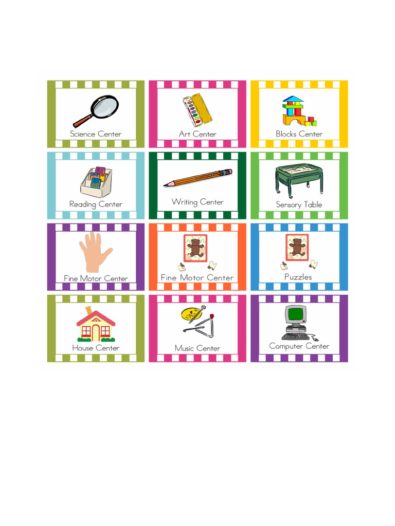Printablee.com Free Printable Preschool Center Signs With Objectivesn ...