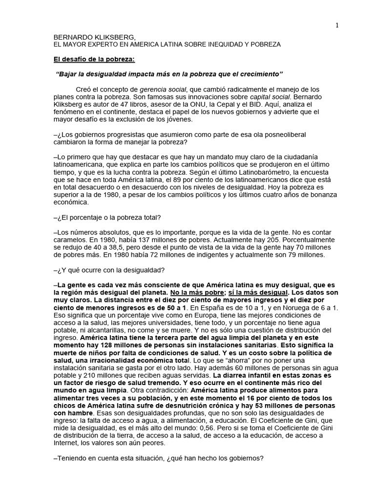 Inequidad y Pobreza en América Latina | PDF | Desigualdad social ...