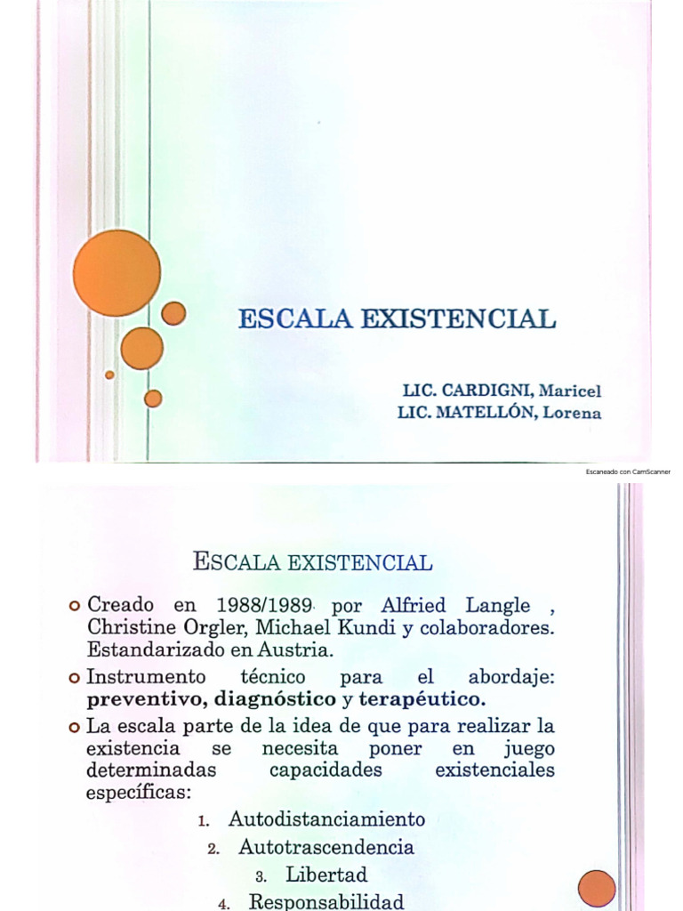 ESCALA EXISTENCIAL - Langle | PDF