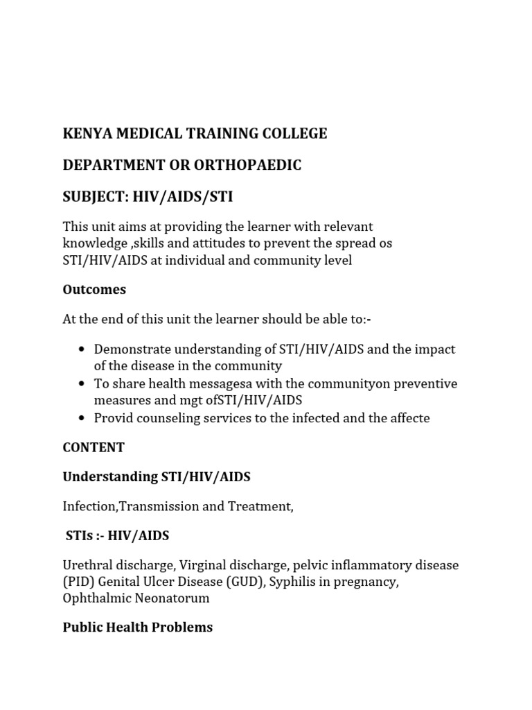 HIV/AIDS/STI Education and Prevention Guide | PDF | Sexually ...