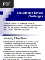 Security Ethical Challenges MIS