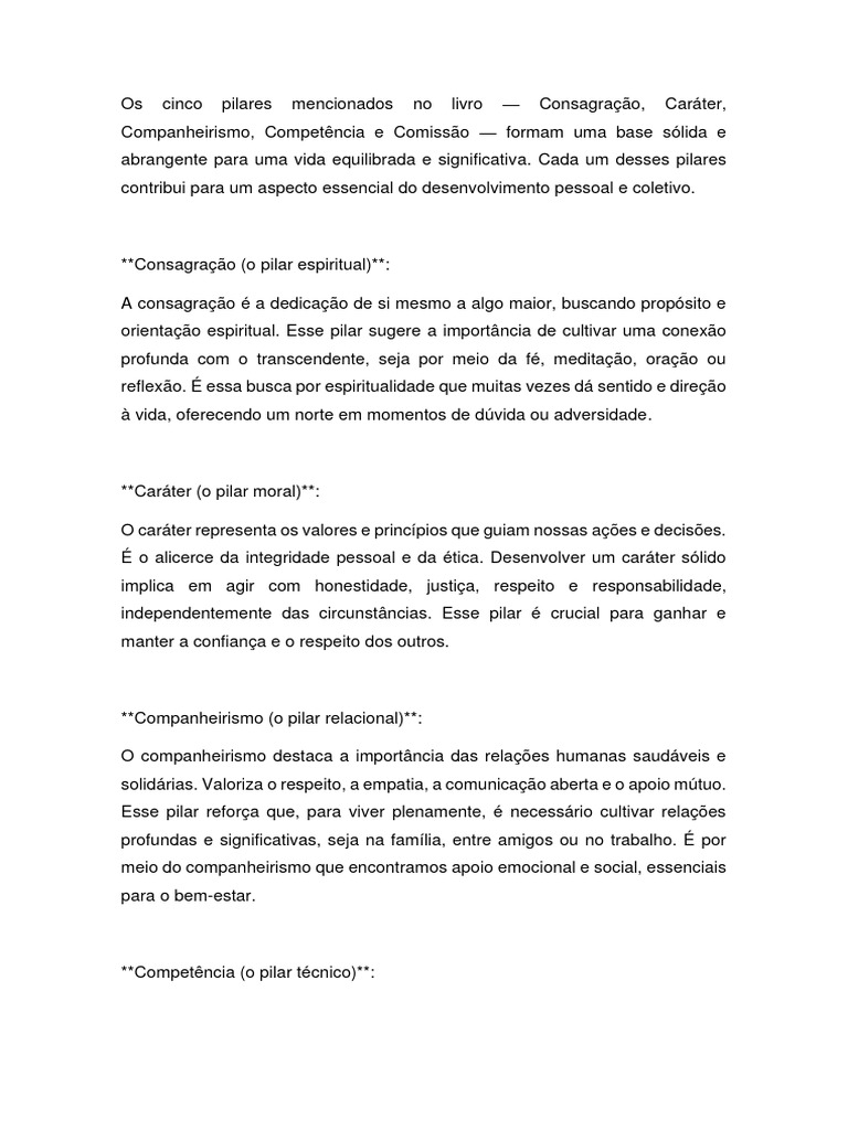Os Cinco Pilares Da Liderança Cristâ. Reação A Leitura | PDF | Amizade |  Psicologia Social, image size:768x1024