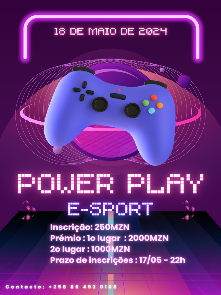 Purple and Pink Neon Modern Playful Game Online Tournament Poster | PDF