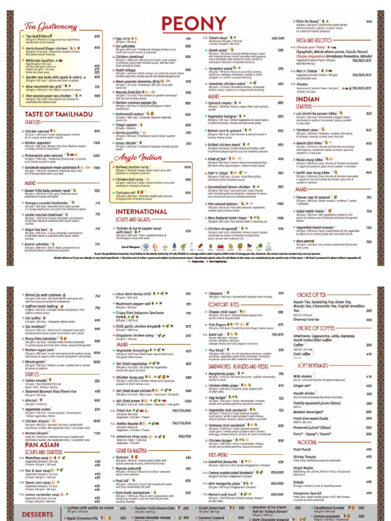 Gateway Coonoor Menu | PDF