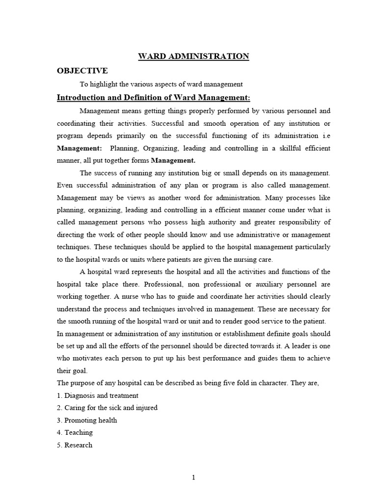 Effective Ward Management Strategies | PDF | Nursing | Emergency Department