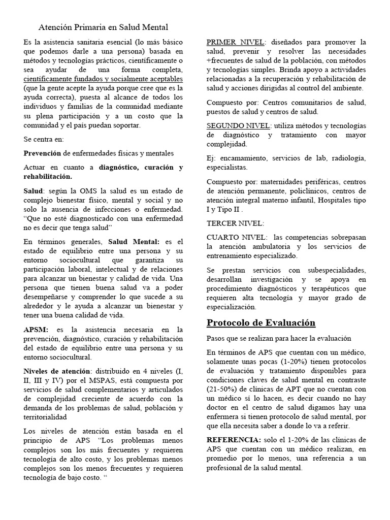 Atención Primaria en Salud Mental | PDF | Salud mental | Hospital