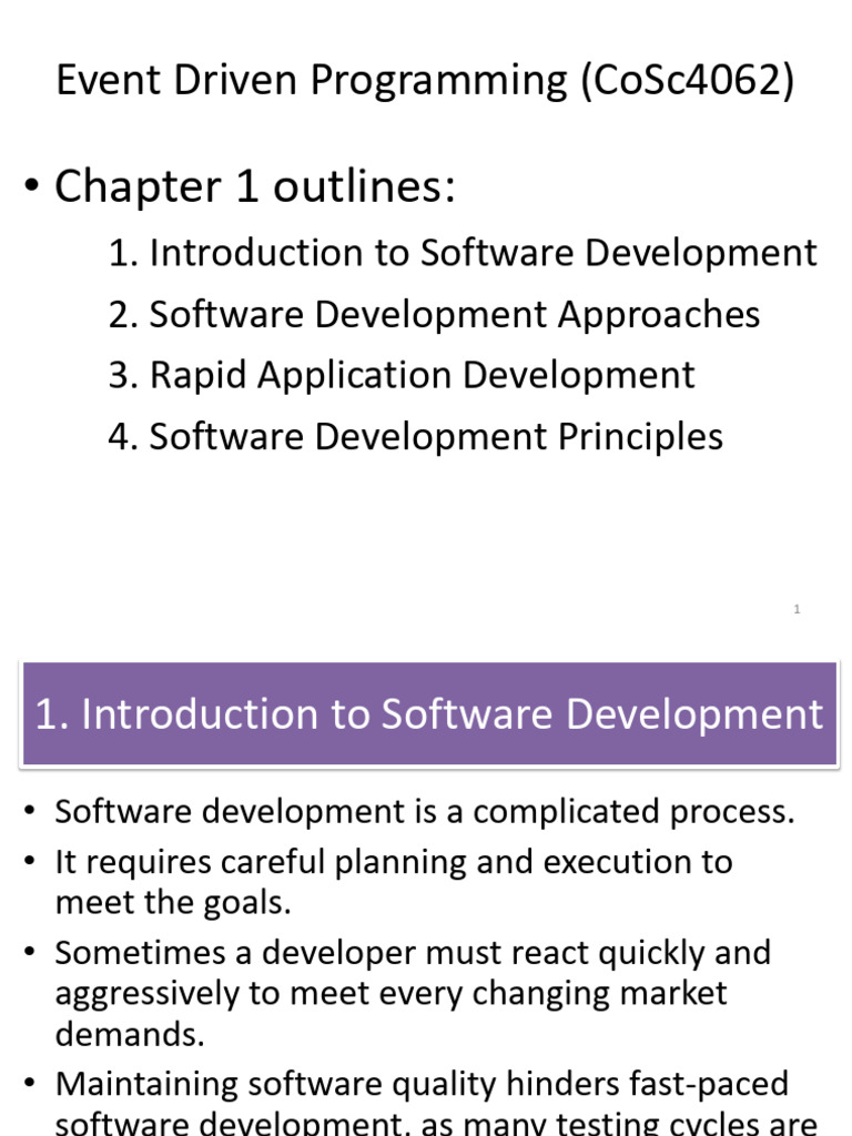 Introduction to Software Development | PDF | Software Development ...
