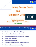 Growing Energy Nedd and Mitigation Options in India