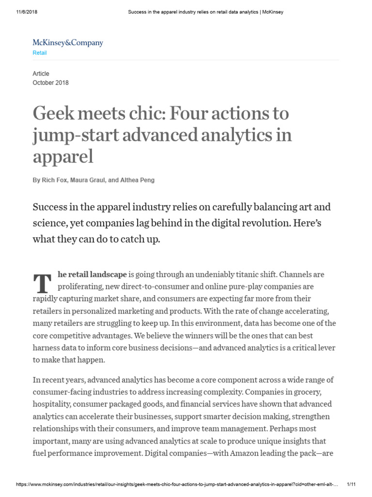 Success In The Apparel Industry Relies On Retail Data Analytics