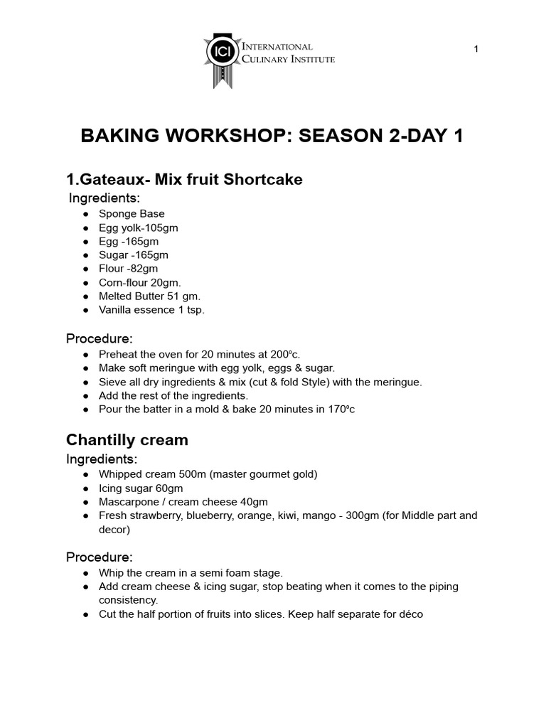 Matcha Opera Baking Workshop Guide | PDF | Cakes | Baking