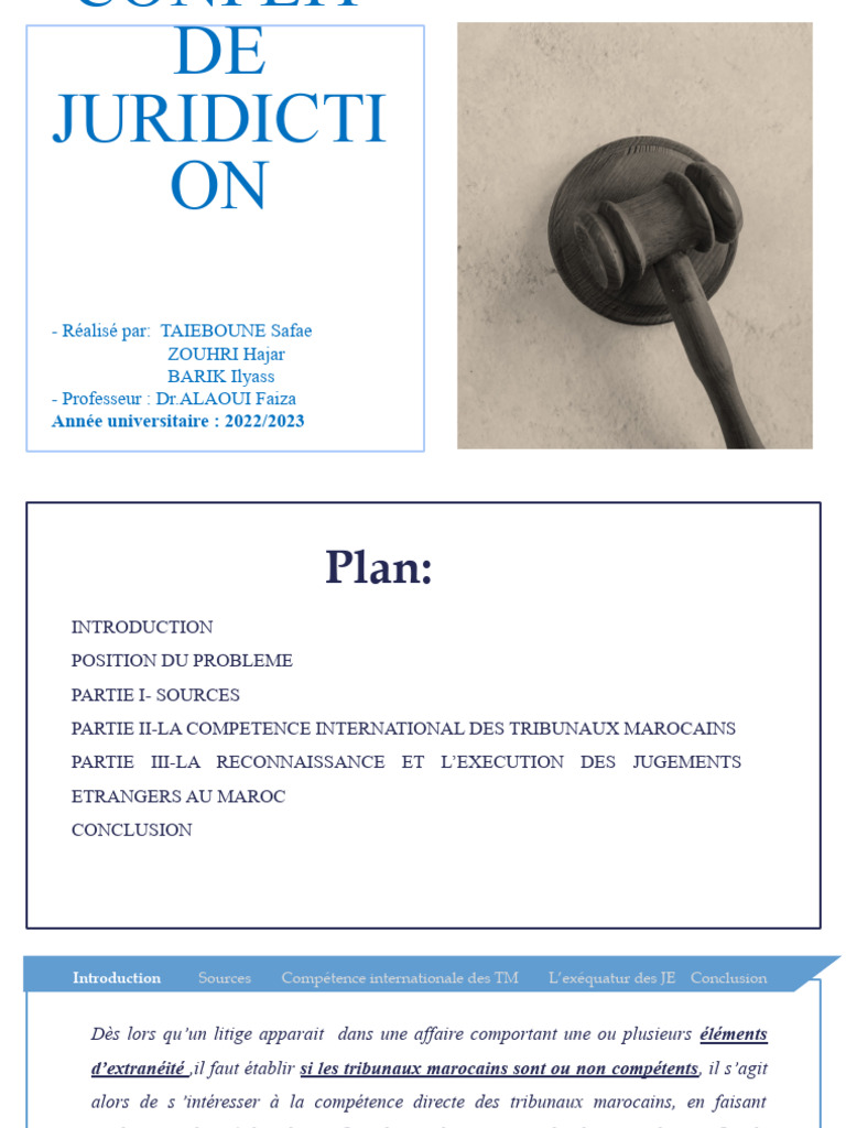 Conflit de Juridiction au Maroc | PDF | Compétence | Droit privé