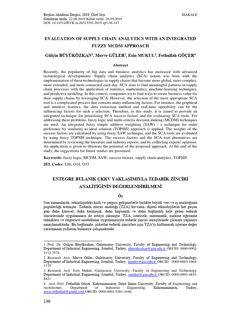 Evaluation of Supply Chain Analytics With An Integrated | PDF ...