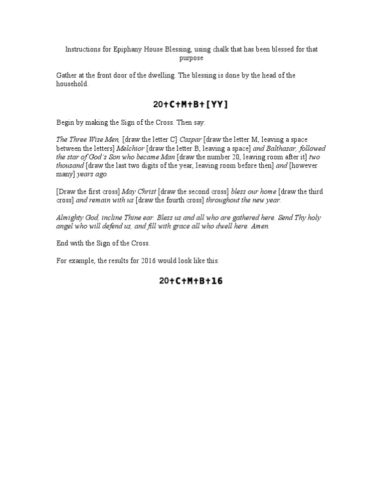Epiphany House Blessing Instructions | PDF