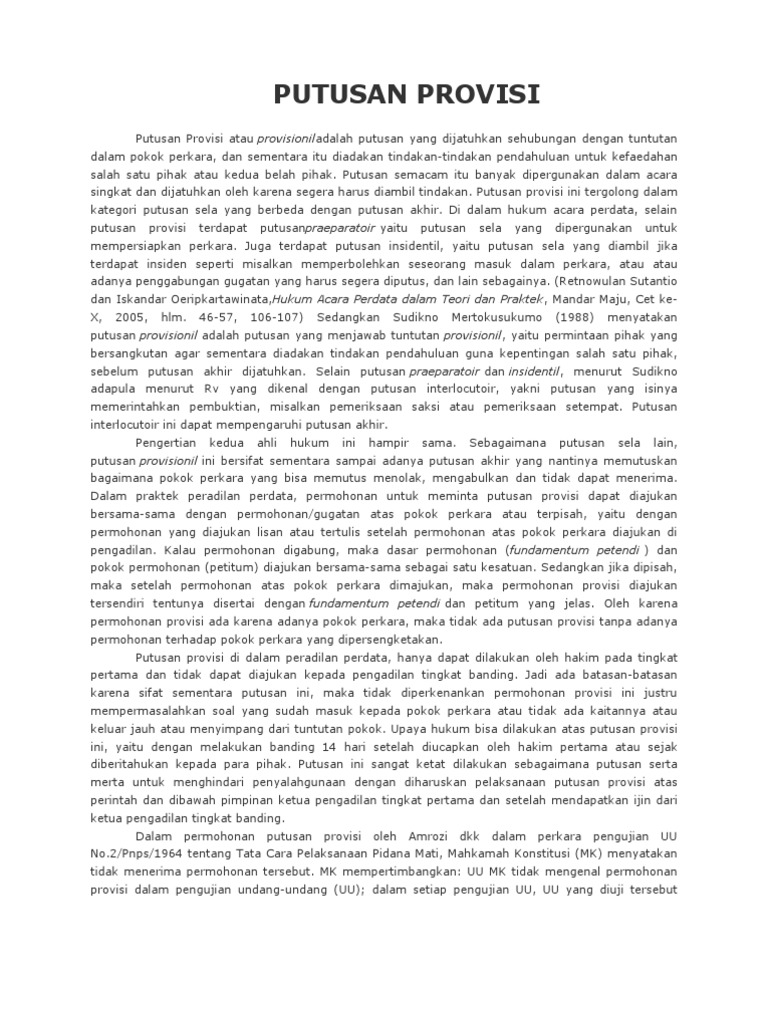 PUTUSAN PROVISI