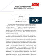 Reforma Ley de Timbre Fiscal Del Estado Aragua 2011