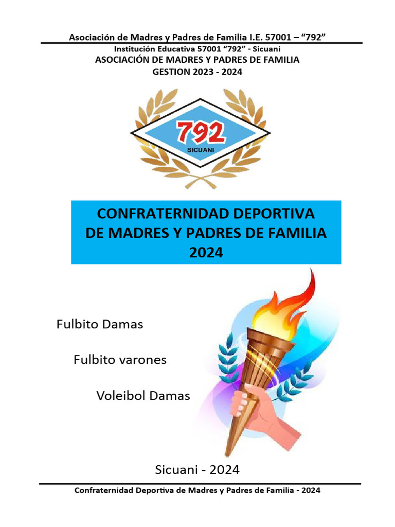 Confraternidad Deportiva 792 Apafa-2024 - Folleto (1) Final | PDF ...