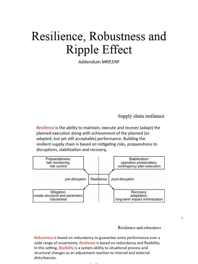 MRP ERP Resilience, Robustness and Ripple Effect | PDF