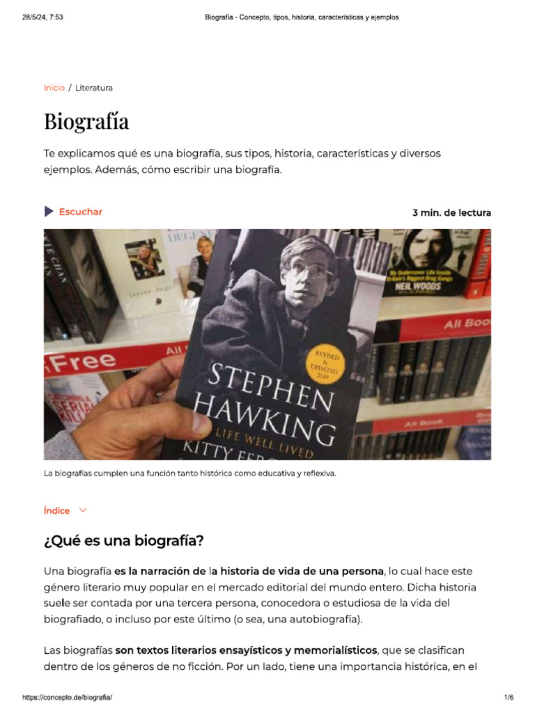 Que Es Una Biografía | PDF