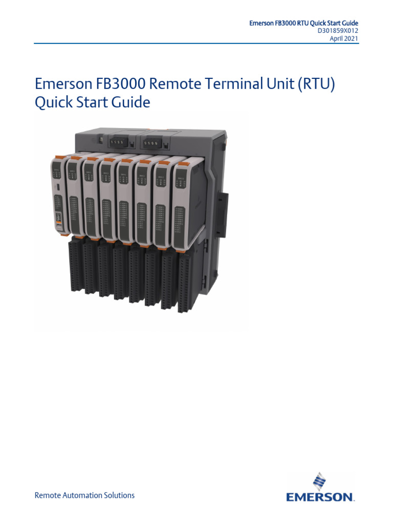 Emerson FB3000 RTU Quick Start Guide | PDF | Electrostatic Discharge ...