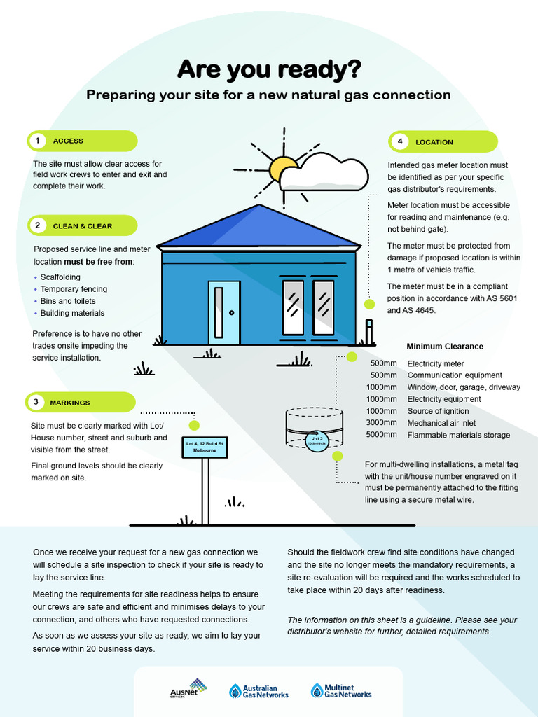 Gas Connection Site Preparation Guide | PDF | Garage (Residential)
