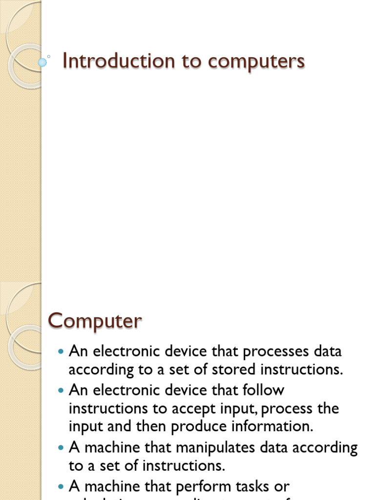 LESSON 1 Introduction To Computers | PDF | Computer Data Storage ...