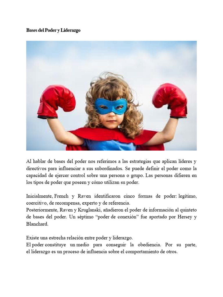 Bases Del Poder y Liderazgo TF | PDF | Liderazgo | Comportamiento