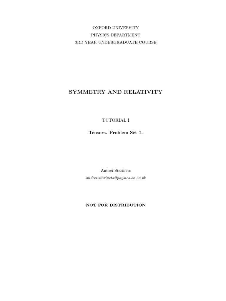 Tensors in Symmetry and Relativity | PDF | Tensor | Euclidean Vector