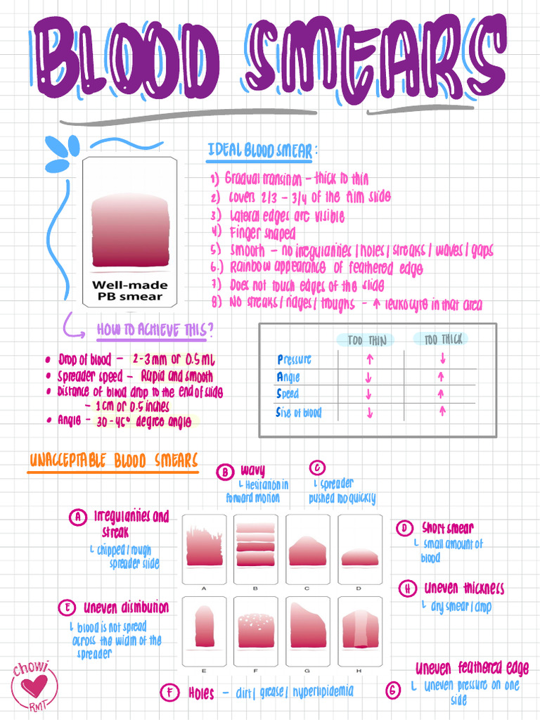 Ideal Blood Smear Techniques Guide | PDF