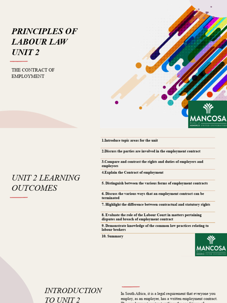 Understanding Employment Contracts in Labour Law | PDF | Employment ...