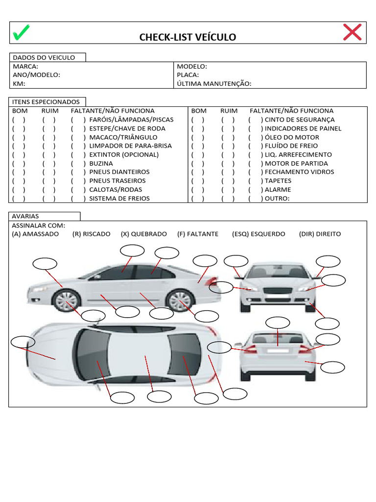 Check-list de Manutenção Veicular | PDF | Tecnologia e Engenharia