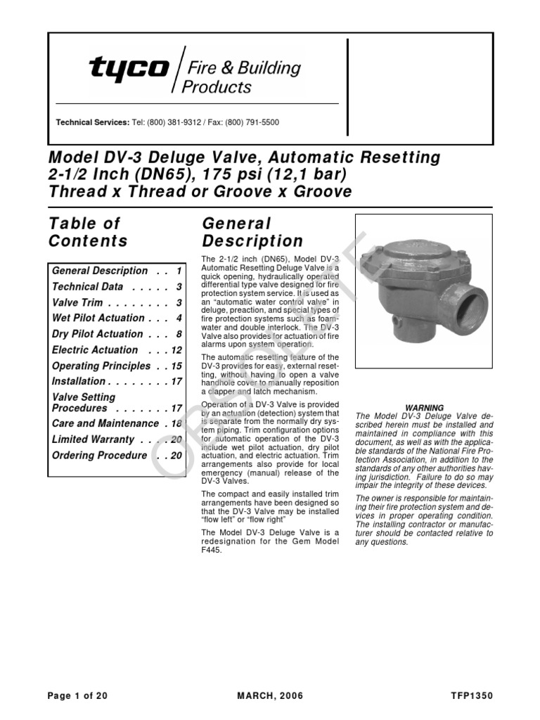 DV-3 Deluge Valve Assembly Guide | PDF | Valve | Fire Sprinkler System