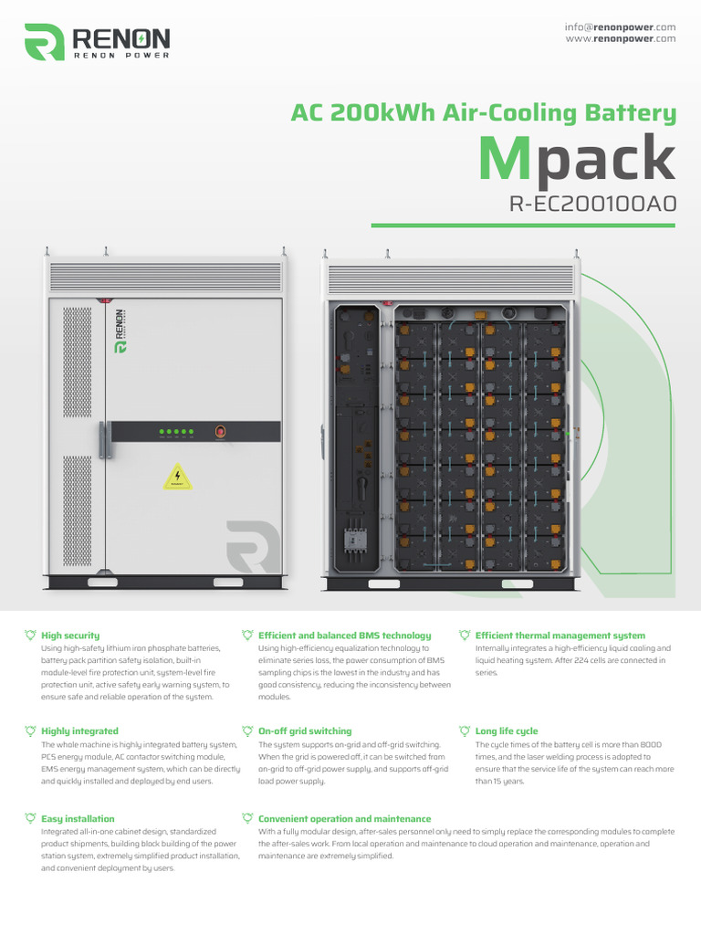 AC 200kWh Air-Cooling Battery Mpack | PDF | Electric Power | Electrical ...