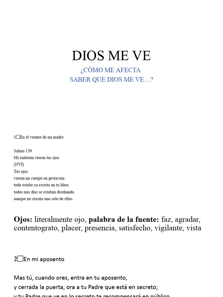 Dios Me Ve Pdf Sarah