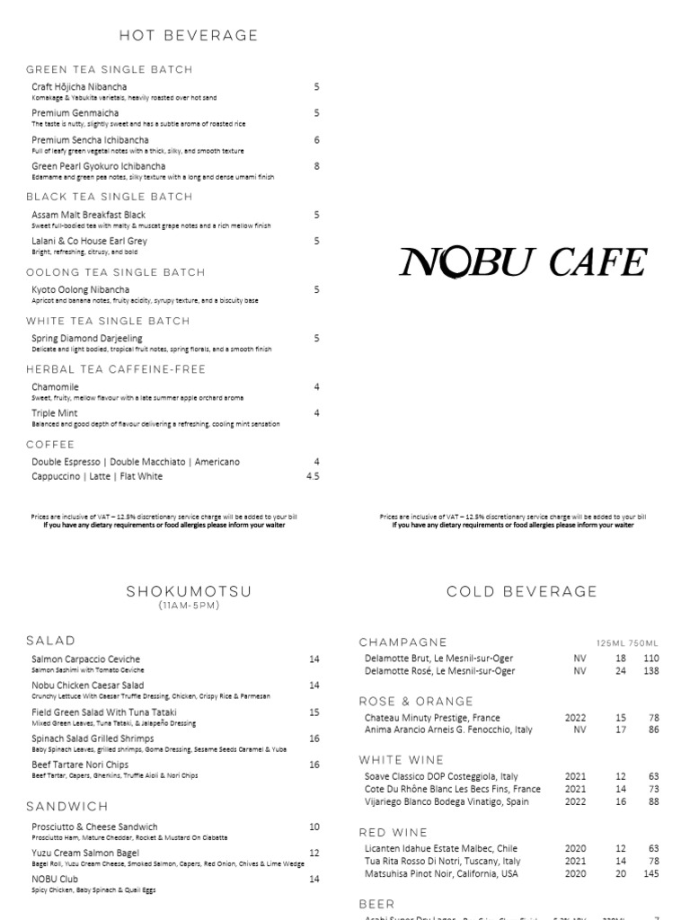 40 CAFE Menu Afternoon WIP | PDF | Salad | Cuisine