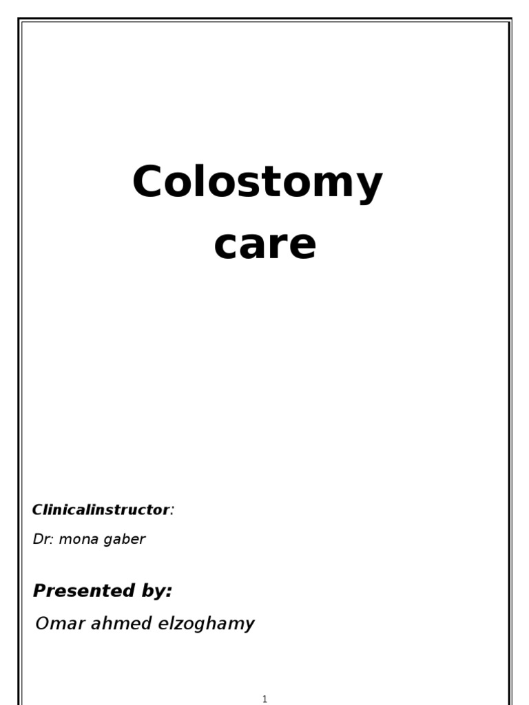 Colostomy Care PDF Large Intestine Health Sciences