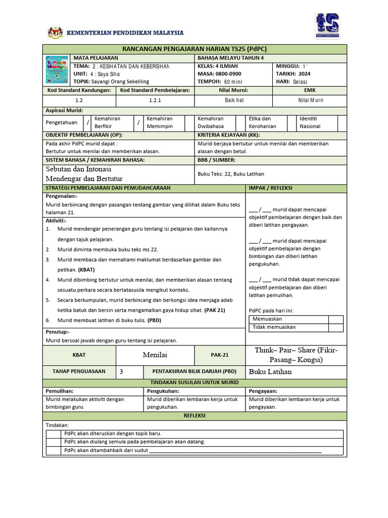 BM THN 4 TS25 (Unit 4) | PDF | Karier & Perkembangan | Seni