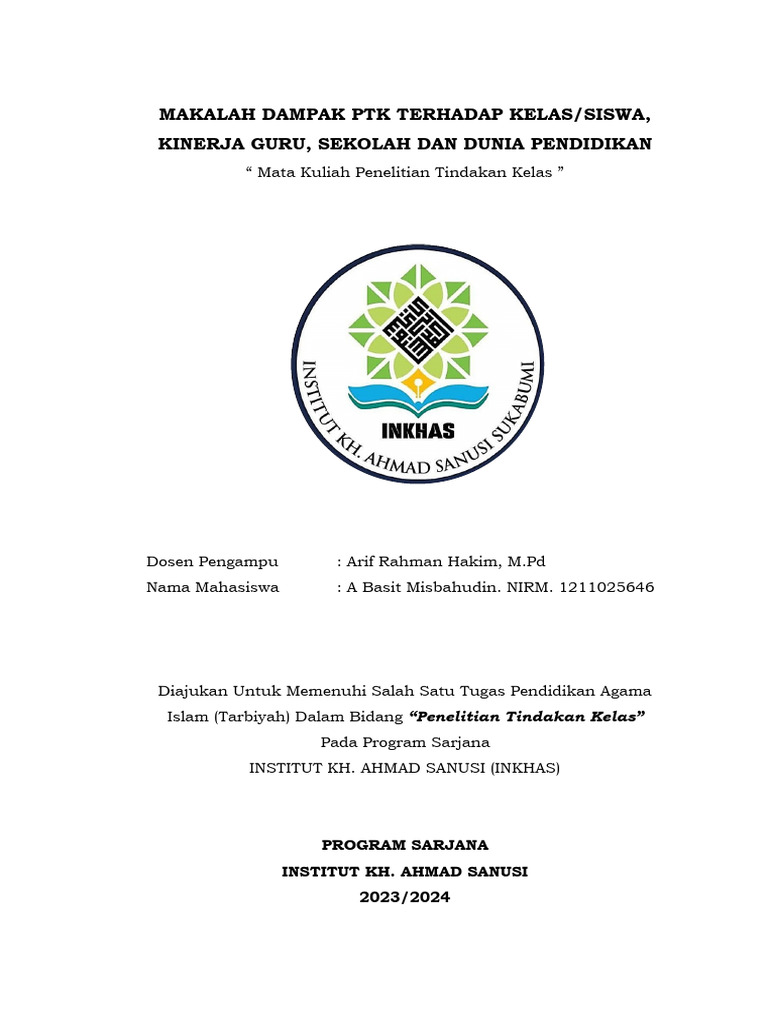 Dampak PTK pada Pembelajaran dan Guru | PDF | Karier & Perkembangan ...